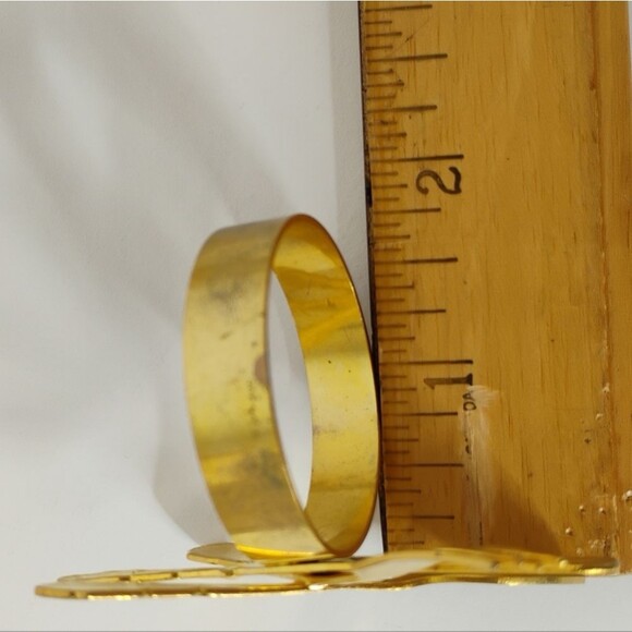 Gold Napkin Rings Fork Spoon Knife Lot of 8 - Picture 9 of 16